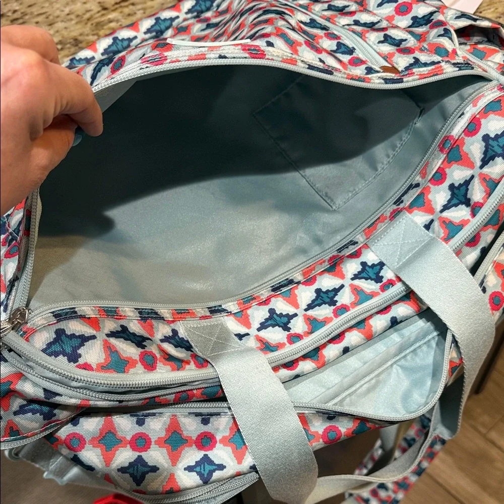 Vera Bradley Lighten Up Weekender Travel Bag Carry-on Retired Water Geo